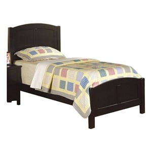 Bowery Hill Full Size Bed with Arched Headboard and Footboard in Jet Black