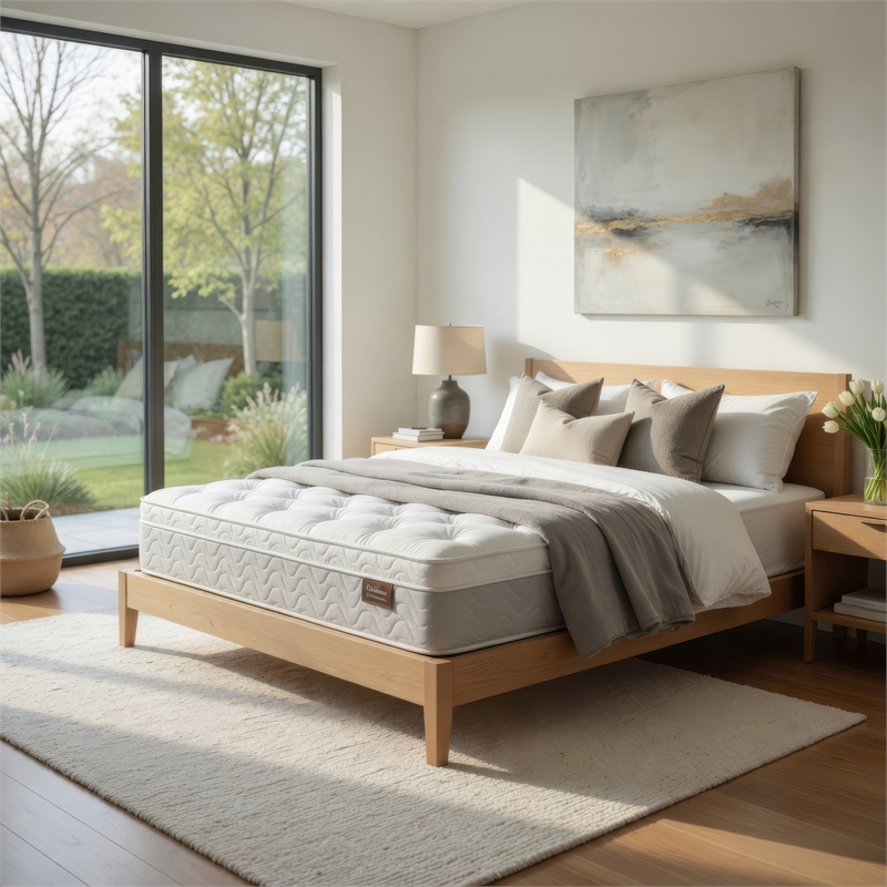 Bowery Hill 11 in Queen Pillow Top Innerspring Mattress Medium Firm