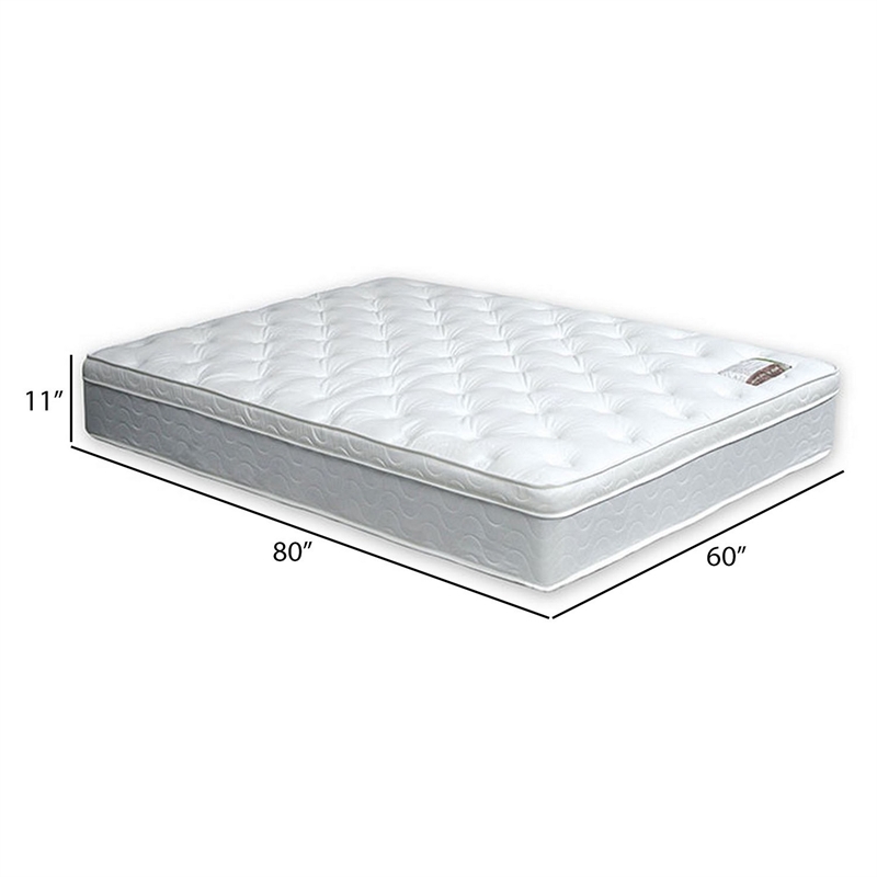 Bowery Hill 11 in Queen Pillow Top Innerspring Mattress Medium Firm