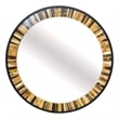 Bowery Hill 32 in Round Accent Wall Mirror with Agate Pattern