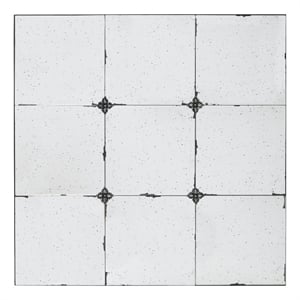 Bowery Hill 36 in Square Metal Frame Wall Mirror in Antique Black