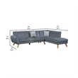 Bowery Hill 2 Piece L Shape Sectional Sofa with Chaise in Gray
