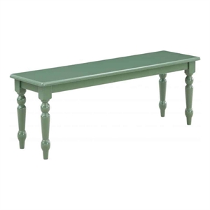 Bowery Hill 48&quot Wood Dining Bench with Turned Legs in Equestrian Green