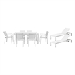Bowery Hill 9 Piece Patio Dining and Lounge Set with White Seating