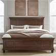Bowery Hill California King Panel Bed with Crown Headboard in Rustic Cherry