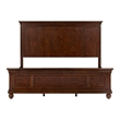 Bowery Hill California King Panel Bed with Crown Headboard in Rustic Cherry
