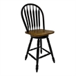 Bowery Hill Windsor Swivel Counter Height Chair with Arrow Back in Black