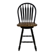 Bowery Hill Windsor Swivel Counter Height Chair with Arrow Back in Black