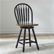 Bowery Hill Windsor Swivel Counter Height Chair with Arrow Back in Black