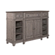 Bowery Hill Breakfront Server with Felt Lined Drawers in Riverstone Grey