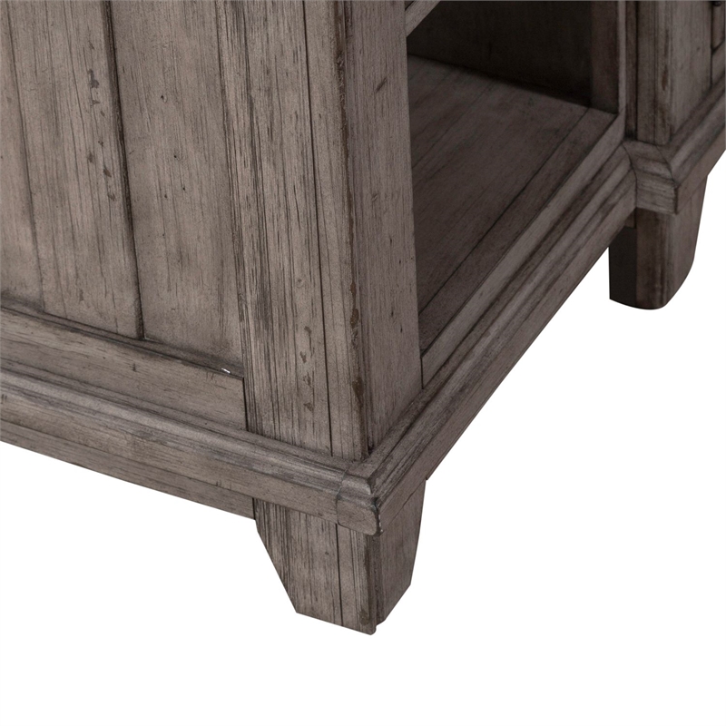 Bowery Hill Breakfront Server with Felt Lined Drawers in Riverstone Grey