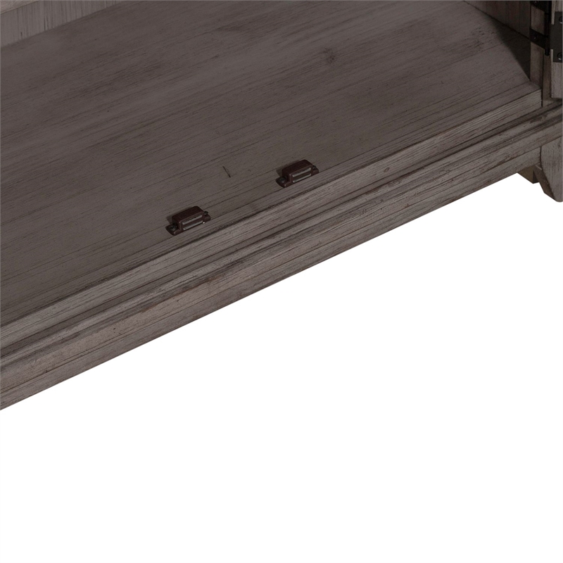 Bowery Hill Breakfront Server with Felt Lined Drawers in Riverstone Grey