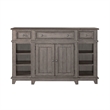 Bowery Hill Breakfront Server with Felt Lined Drawers in Riverstone Grey