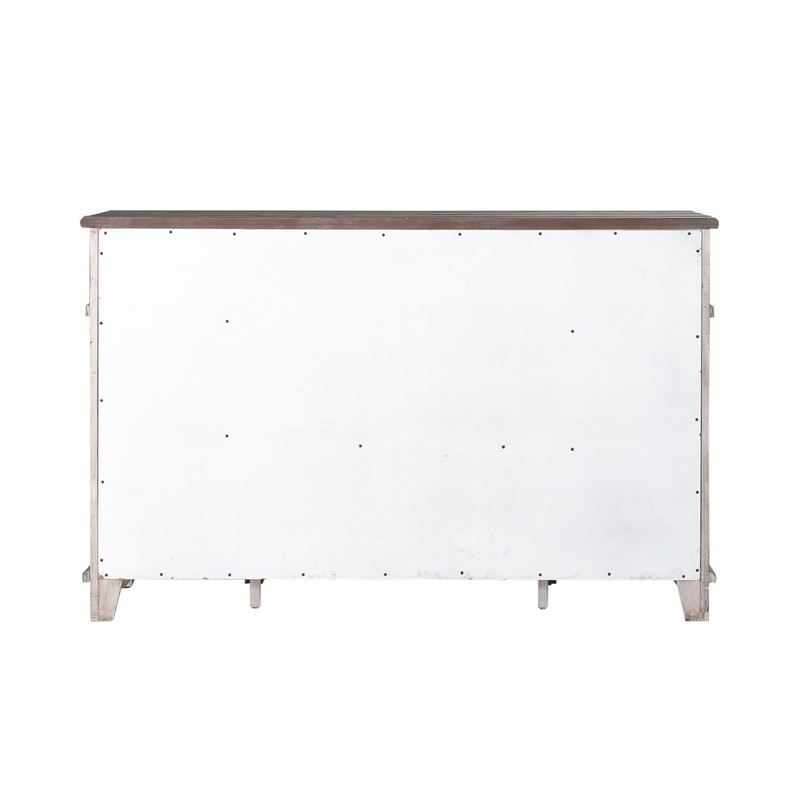 Bowery Hill Breakfront Server with Felt Lined Drawers in Riverstone Grey