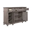 Bowery Hill Breakfront Server with Felt Lined Drawers in Riverstone Grey