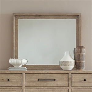 Bowery Hill Mirror with Beveled Edge and Dresser Mount in Barley Buff