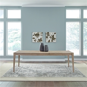 Bowery Hill Rectangular Leg Table with Self Storing Leaf in Sandstone Brown