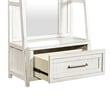 Bowery Hill 2 Piece Hall Tree with Mirror and Storage Drawer in White