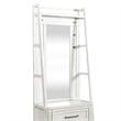 Bowery Hill 2 Piece Hall Tree with Mirror and Storage Drawer in White