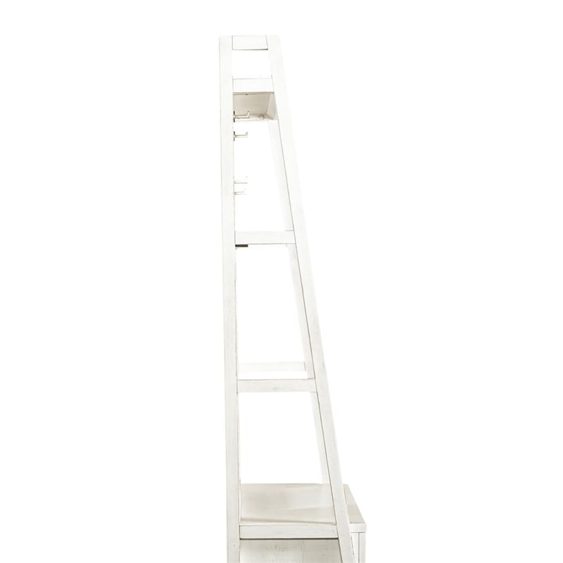 Bowery Hill 2 Piece Hall Tree with Mirror and Storage Drawer in White