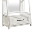 Bowery Hill 2 Piece Hall Tree with Mirror and Storage Drawer in White