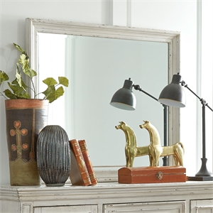 Bowery Hill Mirror with Beveled Edge and Dresser Mount in Whitestone