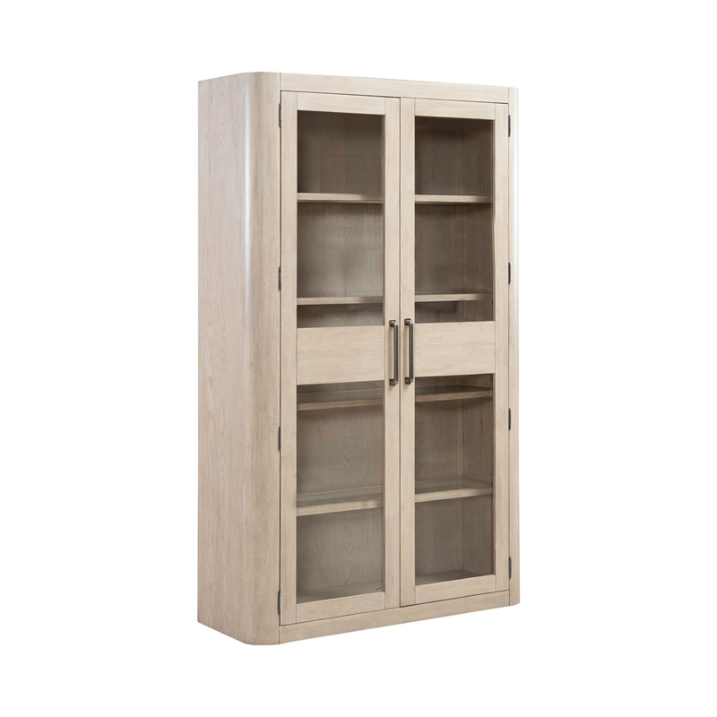 Bowery Hill 2 Piece Bunching Cabinet Set with LED Lighting in Cloud White