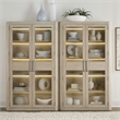 Bowery Hill 2 Piece Bunching Cabinet Set with LED Lighting in Cloud White