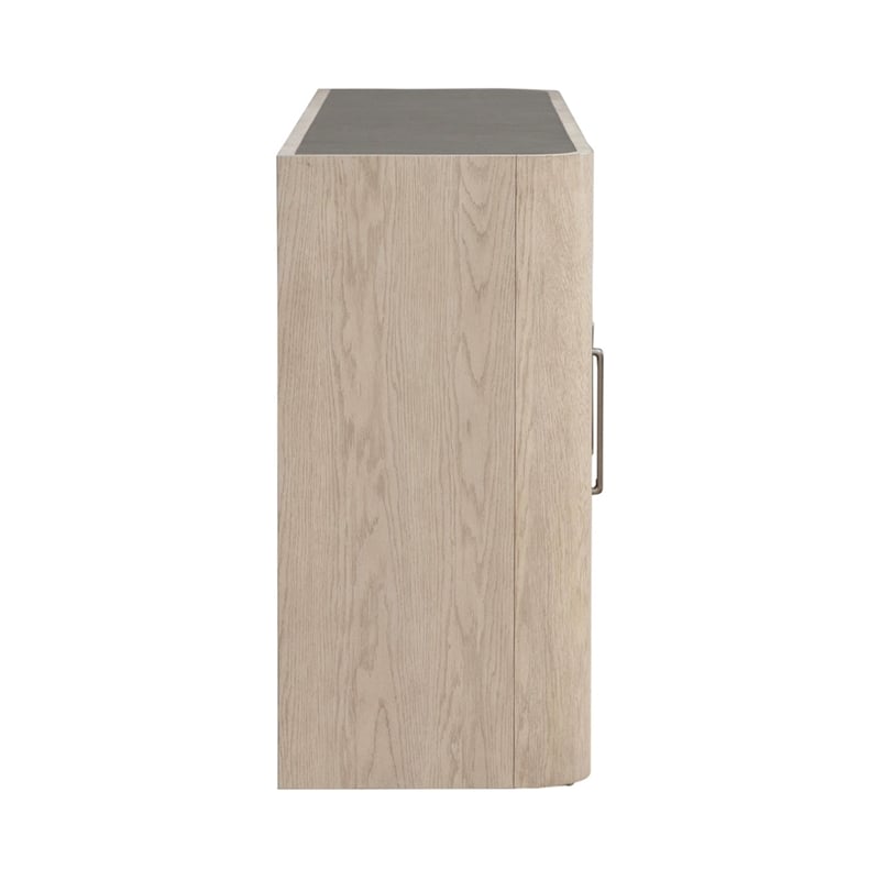 Bowery Hill Server with Faux Concrete Top and Hidden Drawers in Cloud White
