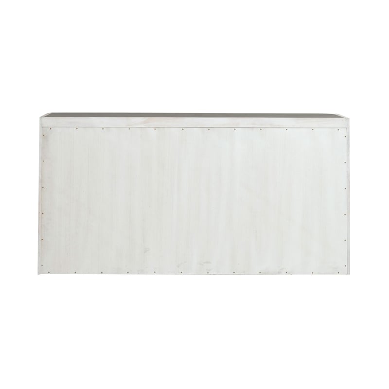 Bowery Hill Server with Faux Concrete Top and Hidden Drawers in Cloud White