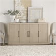 Bowery Hill Server with Faux Concrete Top and Hidden Drawers in Cloud White