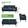 Bowery Hill Contemporary 3 Seat Sofa with Track Arms in Navy