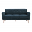 Bowery Hill Contemporary 3 Seat Sofa with Track Arms in Navy