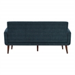 Bowery Hill Contemporary 3 Seat Sofa with Track Arms in Navy