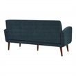 Bowery Hill Contemporary 3 Seat Sofa with Track Arms in Navy