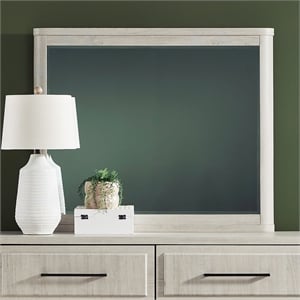 Bowery Hill Mirror with Beveled Edge and Rounded Pilasters in White
