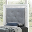 Bowery Hill Twin Upholstered Bed with LED and Rhinestones in Pearl White