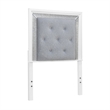 Bowery Hill Twin Upholstered Bed with LED and Rhinestones in Pearl White