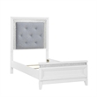 Bowery Hill Full Upholstered Bed with LED and Rhinestones in Pearl White