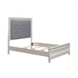 Bowery Hill Queen Upholstered Bed with LED and Rhinestones in Pearl White