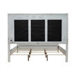 Bowery Hill King Upholstered Bed with LED and Rhinestones in Pearl White