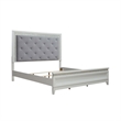 Bowery Hill California King Bed with LED and Rhinestones in Pearl White