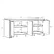 Bowery Hill 60 Inch 4 Door Sideboard with Soft Close Hinges in Brown
