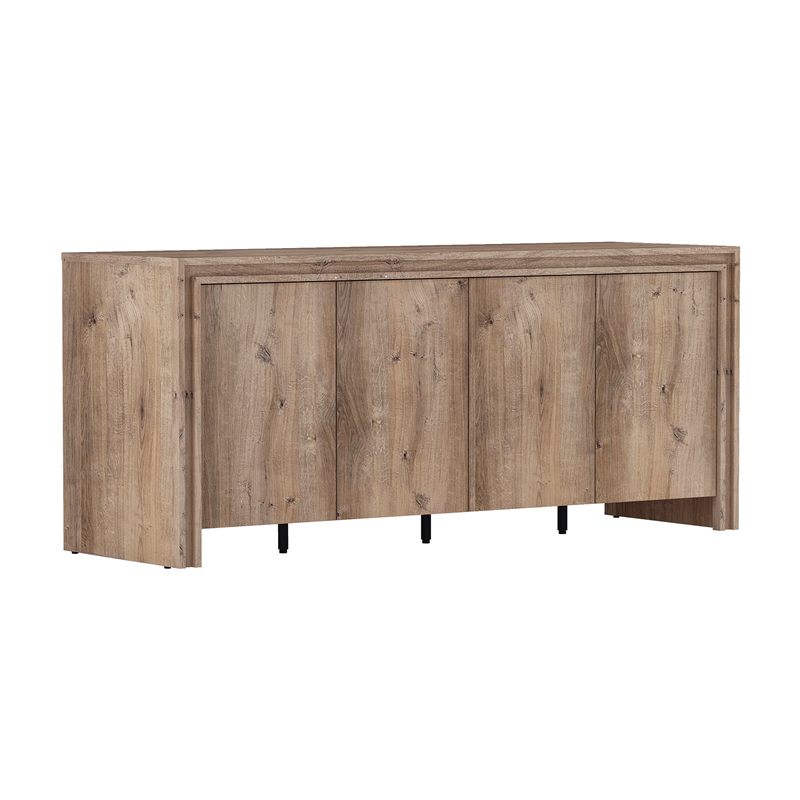 Bowery Hill 60 Inch 4 Door Sideboard with Soft Close Hinges in Brown