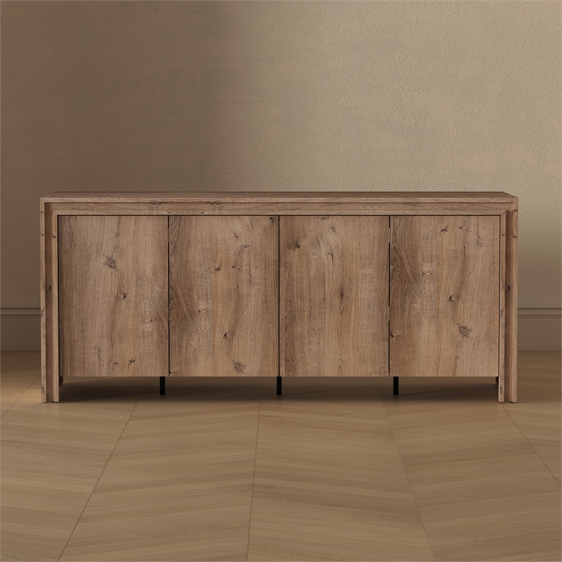 Bowery Hill 60 Inch 4 Door Sideboard with Soft Close Hinges in Brown