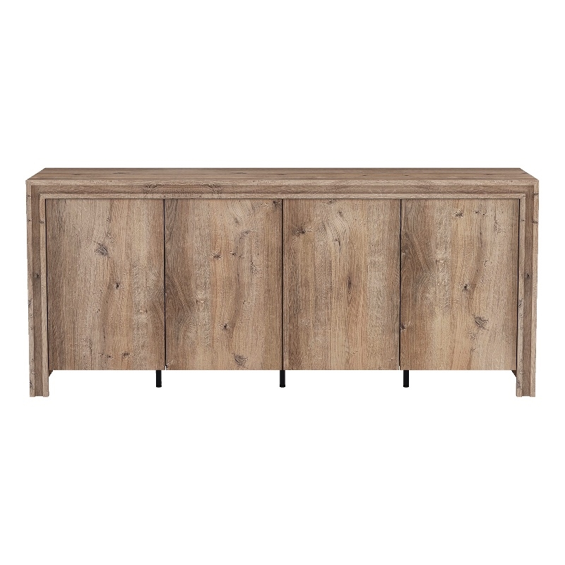 Bowery Hill 60 Inch 4 Door Sideboard with Soft Close Hinges in Brown