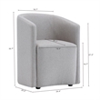 Bowery Hill Modern Barrel Back Upholstered Armchair in Light Gray