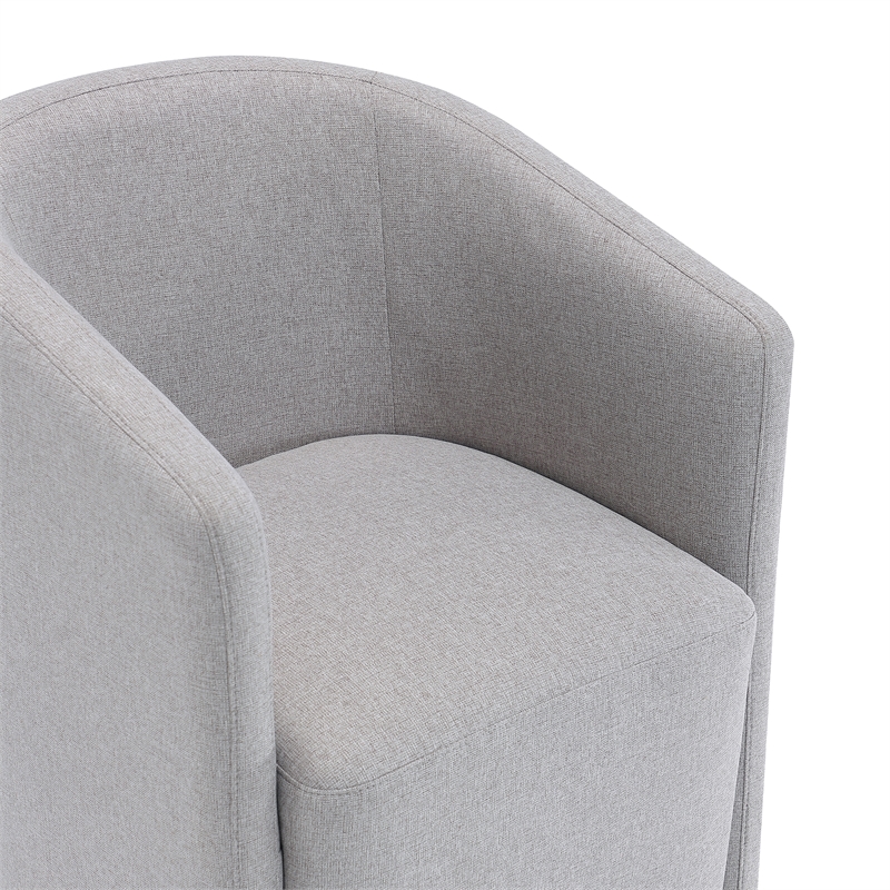 Bowery Hill Modern Barrel Back Upholstered Armchair in Light Gray