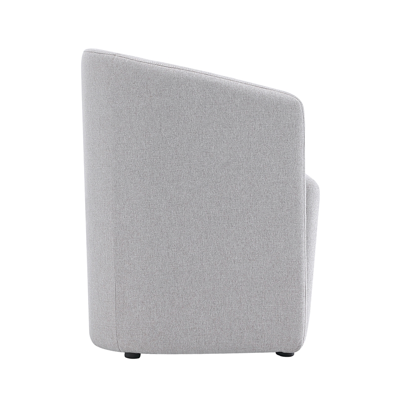 Bowery Hill Modern Barrel Back Upholstered Armchair in Light Gray
