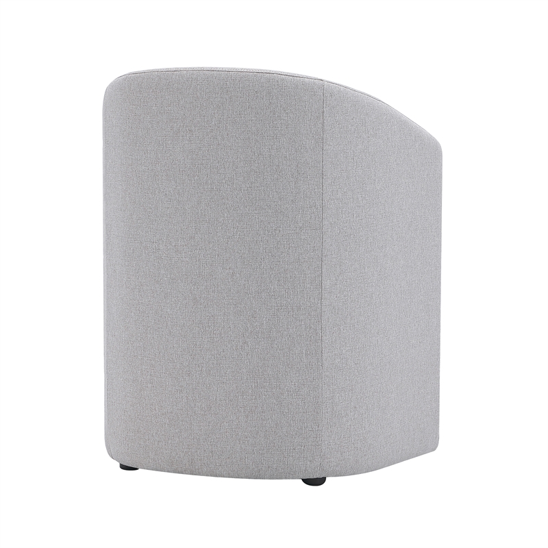 Bowery Hill Modern Barrel Back Upholstered Armchair in Light Gray